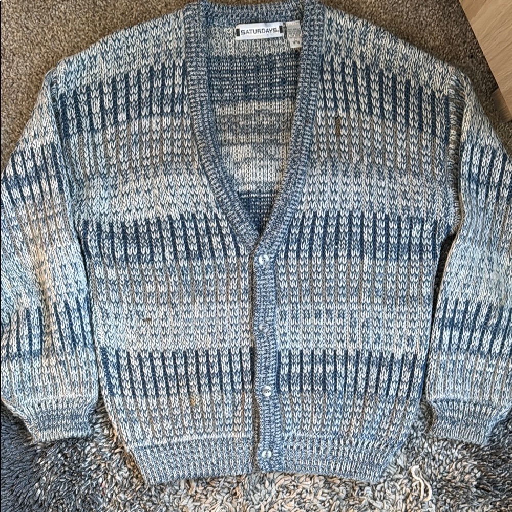 Saturdays New York City Blue and Gray Cardigan